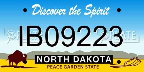 IB09223 North Dakota License Plate