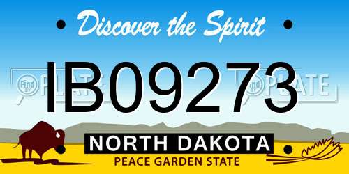 IB09273 North Dakota License Plate