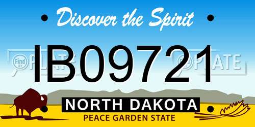 IB09721 North Dakota License Plate
