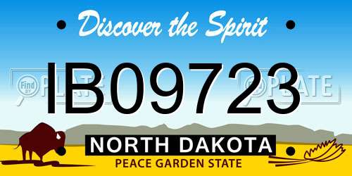 IB09723 North Dakota License Plate