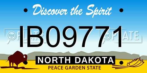 IB09771 North Dakota License Plate