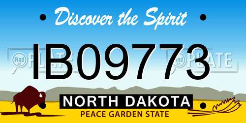 IB09773 North Dakota License Plate