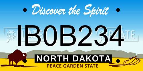 IB0B234 North Dakota License Plate