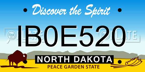 IB0E520 North Dakota License Plate