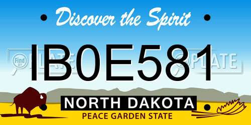 IB0E581 North Dakota License Plate