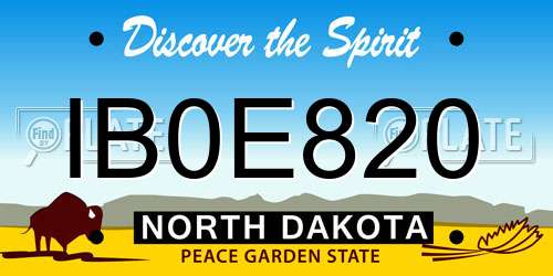 IB0E820 North Dakota License Plate