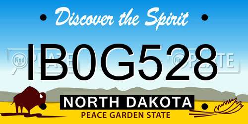 IB0G528 North Dakota License Plate