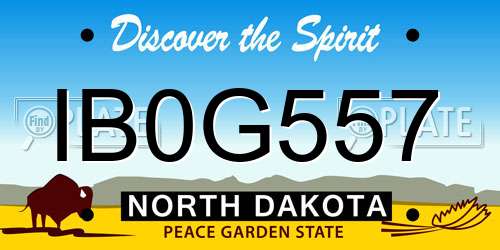 IB0G557 North Dakota License Plate