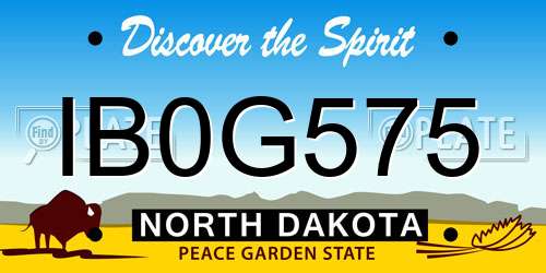 IB0G575 North Dakota License Plate