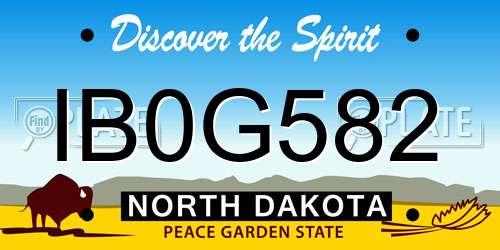IB0G582 North Dakota License Plate