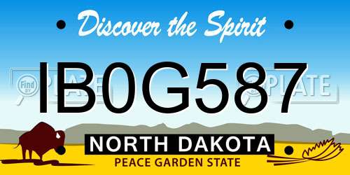 IB0G587 North Dakota License Plate