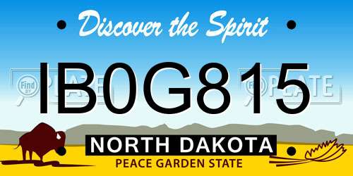 IB0G815 North Dakota License Plate