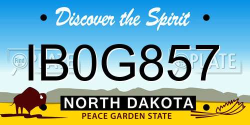 IB0G857 North Dakota License Plate
