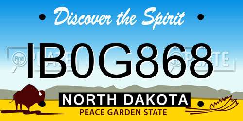IB0G868 North Dakota License Plate