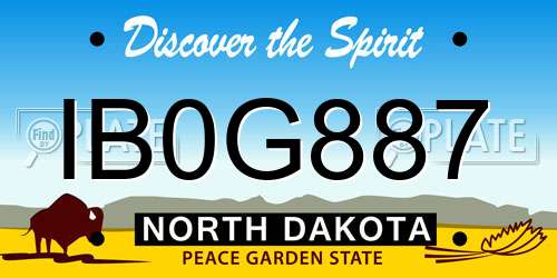 IB0G887 North Dakota License Plate