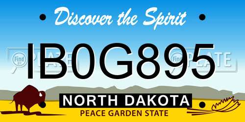 IB0G895 North Dakota License Plate