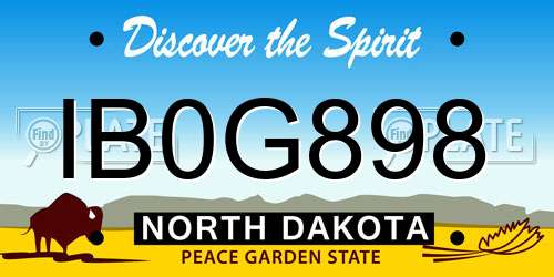 IB0G898 North Dakota License Plate