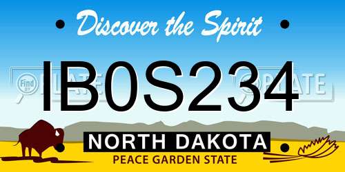 IB0S234 North Dakota License Plate
