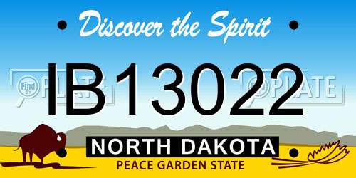 IB13022 North Dakota License Plate