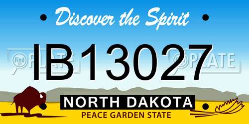 IB13027 North Dakota License Plate