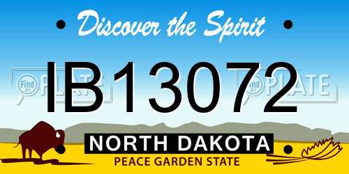 IB13072 North Dakota License Plate