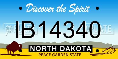 IB14340 North Dakota License Plate