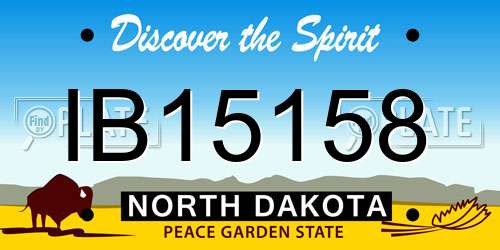 IB15158 North Dakota License Plate