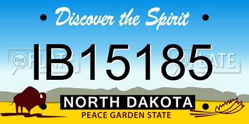 IB15185 North Dakota License Plate