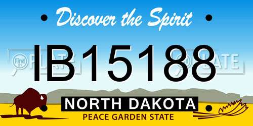 IB15188 North Dakota License Plate