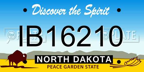 IB16210 North Dakota License Plate