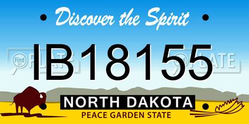 IB18155 North Dakota License Plate
