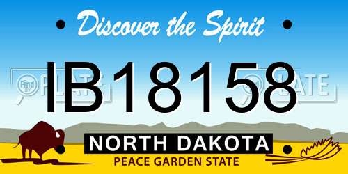 IB18158 North Dakota License Plate