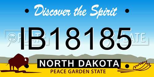 IB18185 North Dakota License Plate