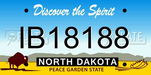 IB18188 North Dakota License Plate