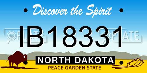 IB18331 North Dakota License Plate