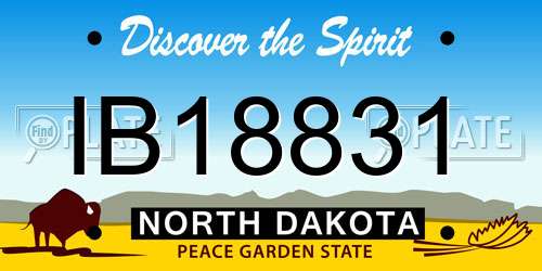 IB18831 North Dakota License Plate