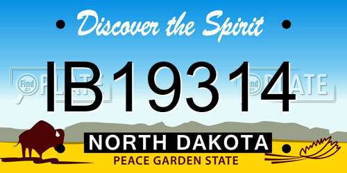 IB19314 North Dakota License Plate