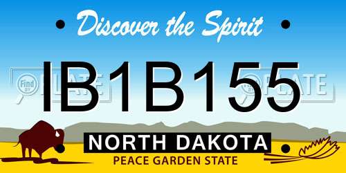 IB1B155 North Dakota License Plate