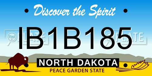 IB1B185 North Dakota License Plate