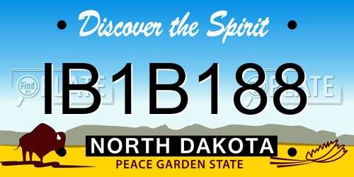 IB1B188 North Dakota License Plate