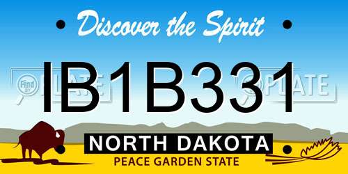 IB1B331 North Dakota License Plate