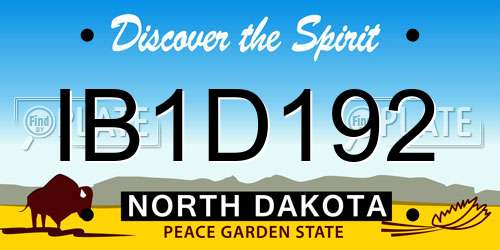 IB1D192 North Dakota License Plate