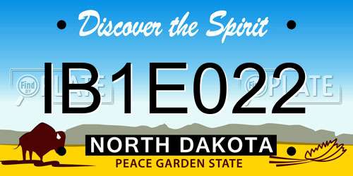 IB1E022 North Dakota License Plate