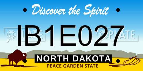 IB1E027 North Dakota License Plate