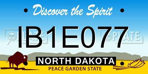 IB1E077 North Dakota License Plate