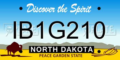 IB1G210 North Dakota License Plate