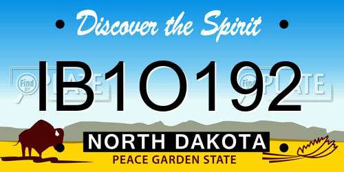IB1O192 North Dakota License Plate