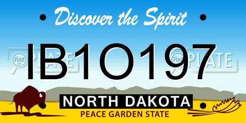 IB1O197 North Dakota License Plate