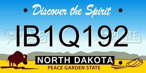 IB1Q192 North Dakota License Plate