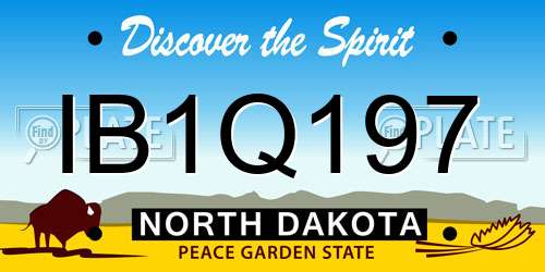 IB1Q197 North Dakota License Plate